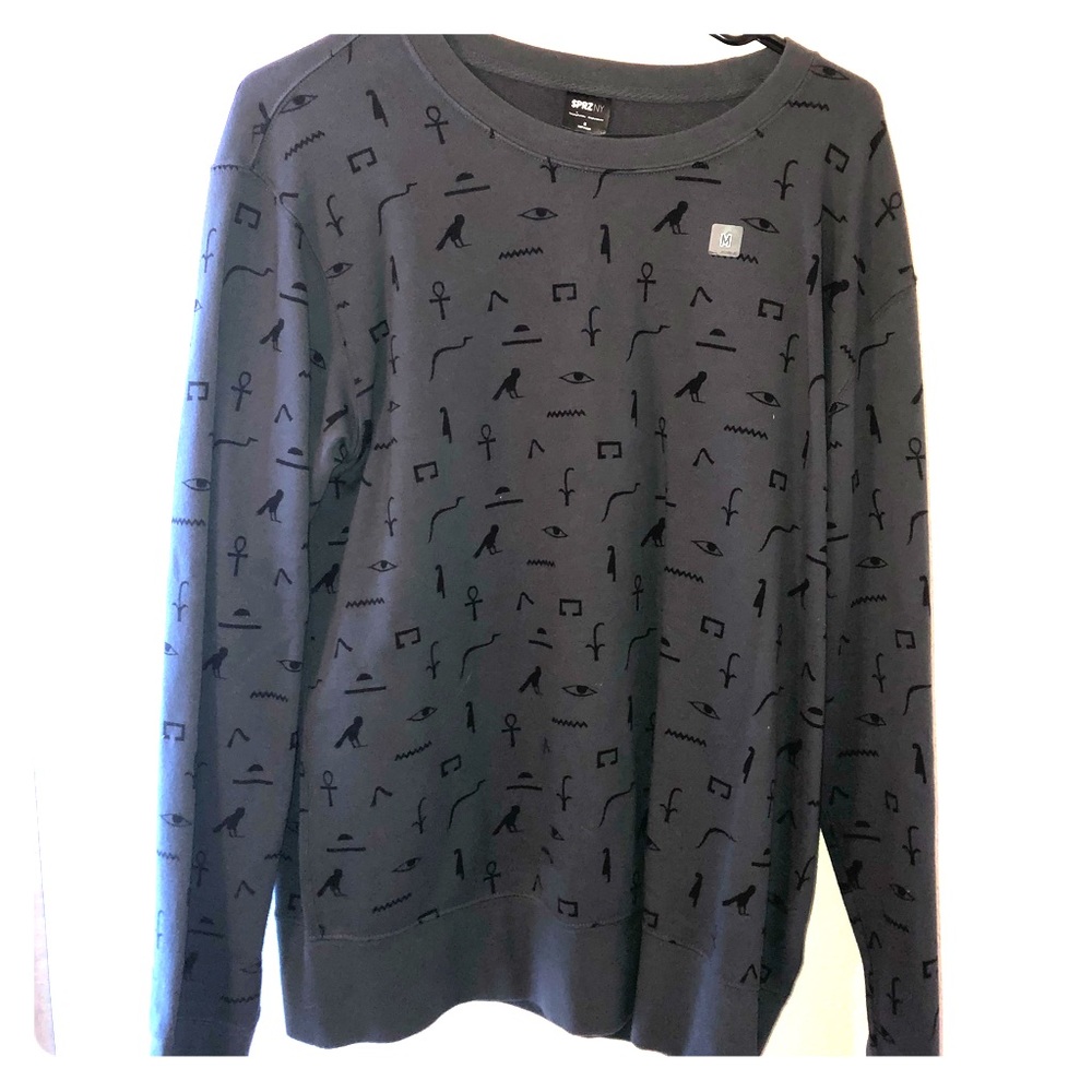 UNIQLO MEN CREWNECK EGYPTIAN HIEROGLYPHICS MEDIUM